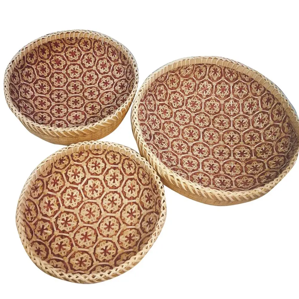 

3 шт., корзина для фруктов из натурального бамбука