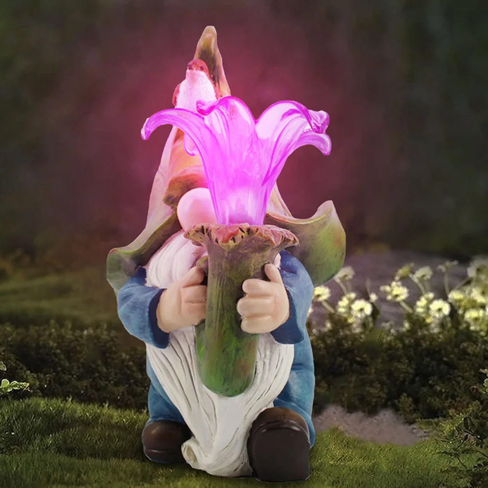 

1pc Yard Resin Light Solar Lantern Resin Little Man Light Dwarf Light Ornament