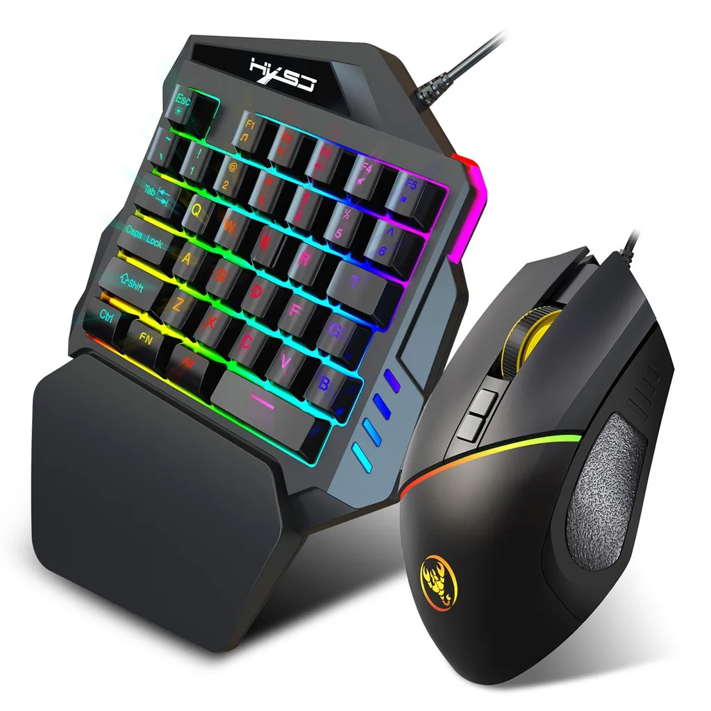 

Keyboard Mouse Set 35 Keys Mini Usb Wired Keyboard+ Mouse Gift Ergonomic 6400dpi Gamer Gaming Mouse Keyboard For Lol