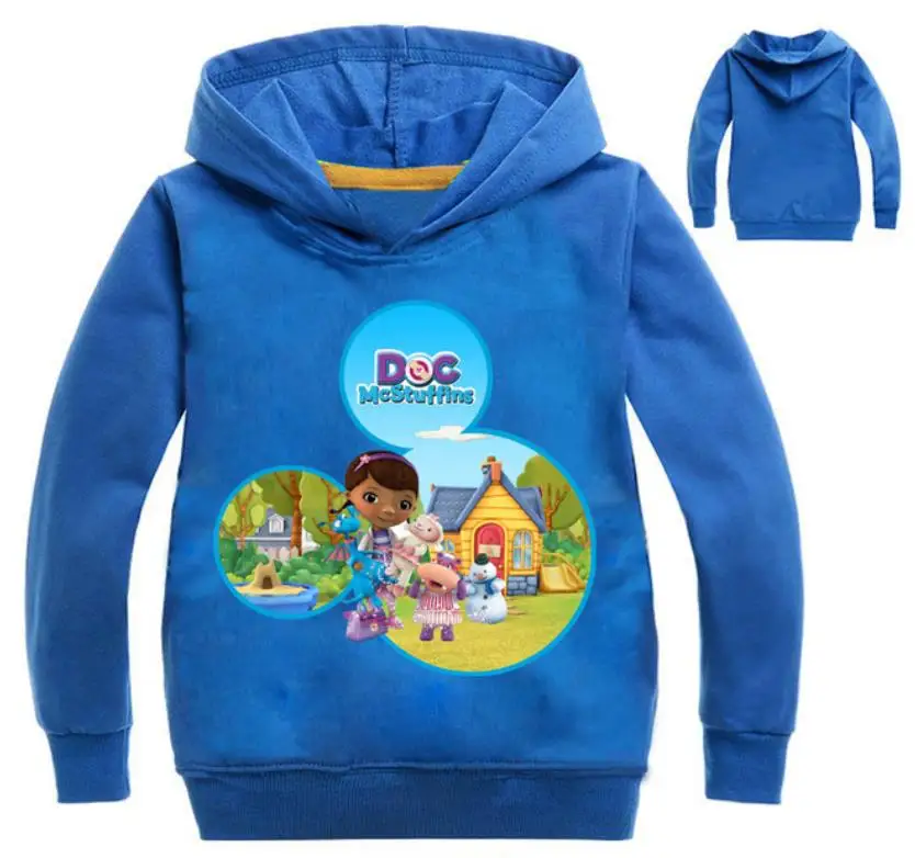 Детская толстовка г. Детская весенняя куртка детская одежда с принтом «Toy Doc Mcstuffins» хлопковые толстовки с капюшоном для детей Одежда для девочек, верхняя одежда