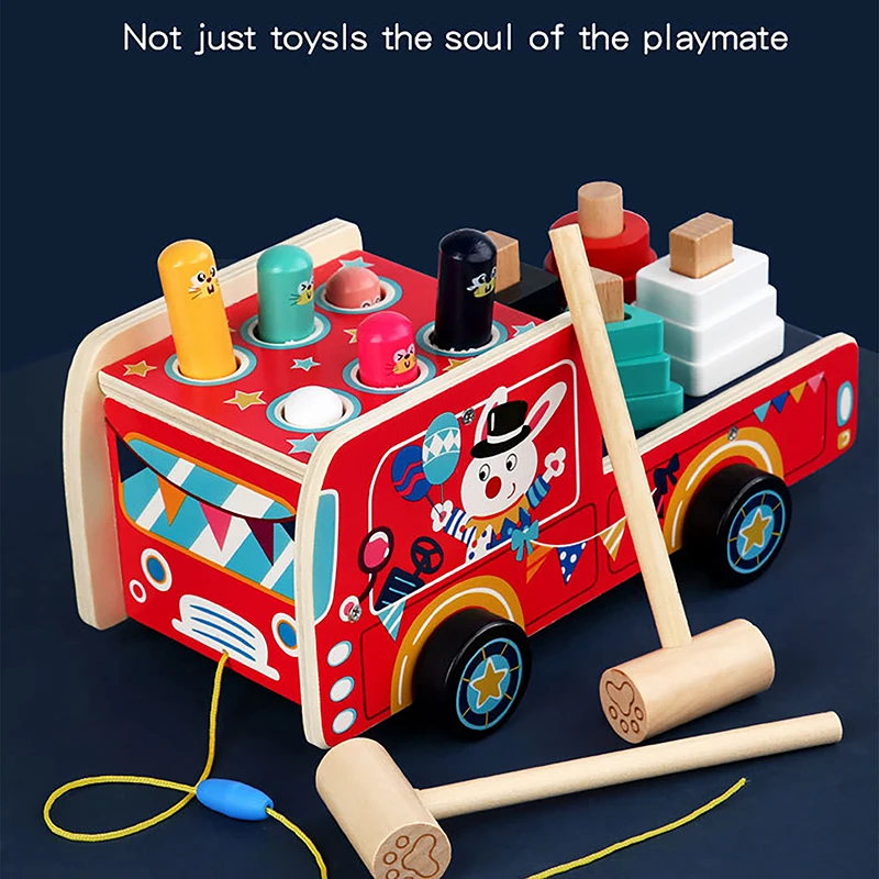 

Classic Whack-A-Mole Game Education Shape Matching Cognitive Toy Hand Knocking Hamster Montessori Toys Car For Child Musical Bus