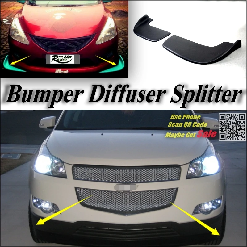 Car Splitter Diffuser Bumper Canard Lip For Chevrolet Traverse GMC Acadia Tuning Body Kit / Front Deflector Fin Reduce Chassis |