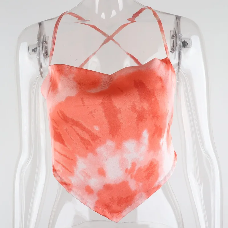 Сексуальные майки Y2K с лямкой через шею женские топы без рукавов топ завязкой на