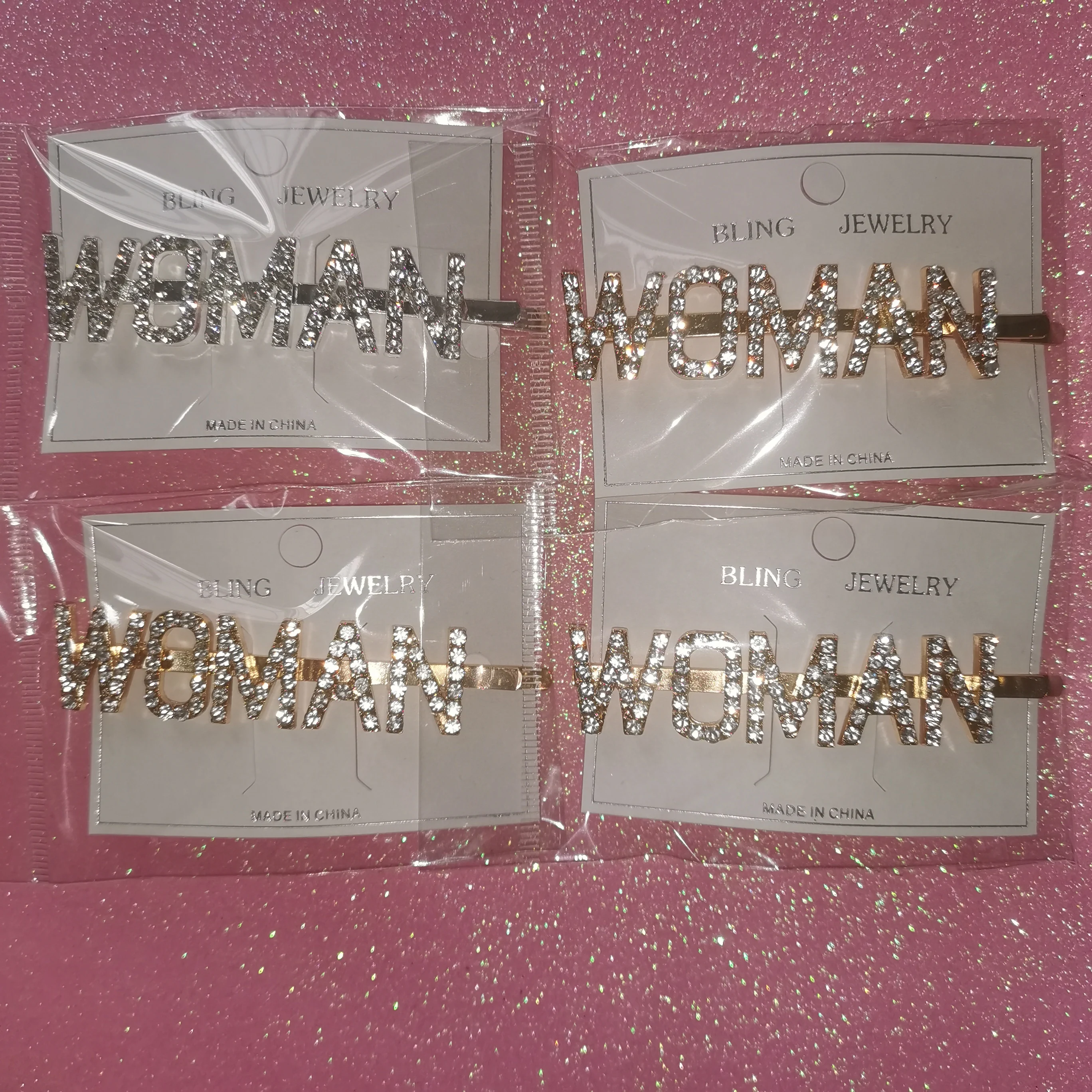 2020 заколки для волос с надписью на заказ золотистые покрытием