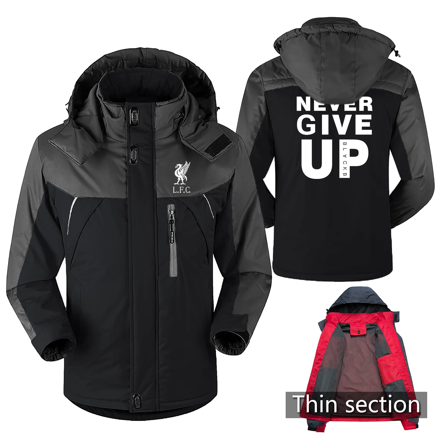 HD Новинка tenis masculino Mo Salah Мужское пальто casaco masculi Liverpool Мужская ветрозащитная куртка повседневная Хлопковая мужская зимняя Месси Барселона - Цвет: White fontBlack Thin