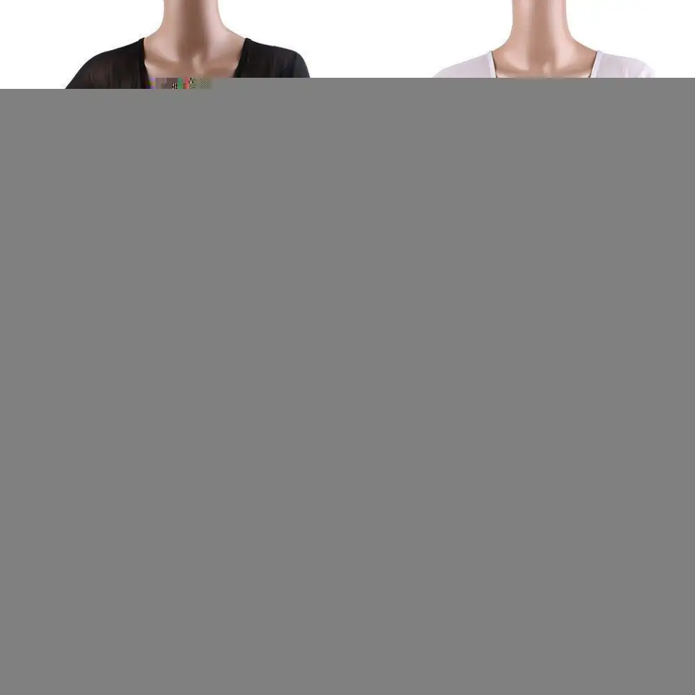 

Btlige Women Bottoming Sleeve Cover Stylish Mesh Top Black Sleeves Front Arm Sleeve White Cover Long Button T-shirt V6n7