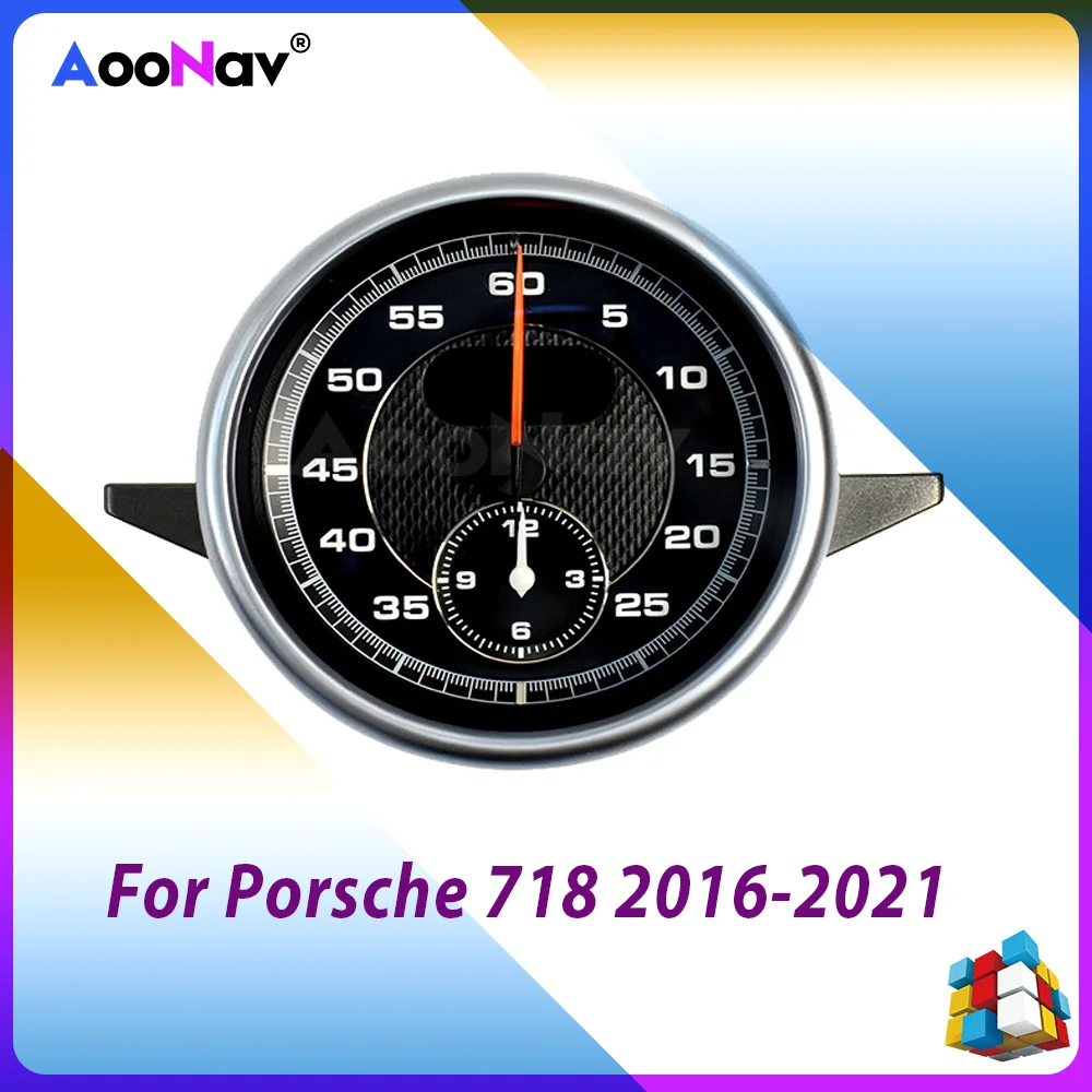 

Автомобильный секундомер для Porsche 718 2016-2021, Автомобильный интерьер, часы приборной панели, украшение, часы, компас, электронное время