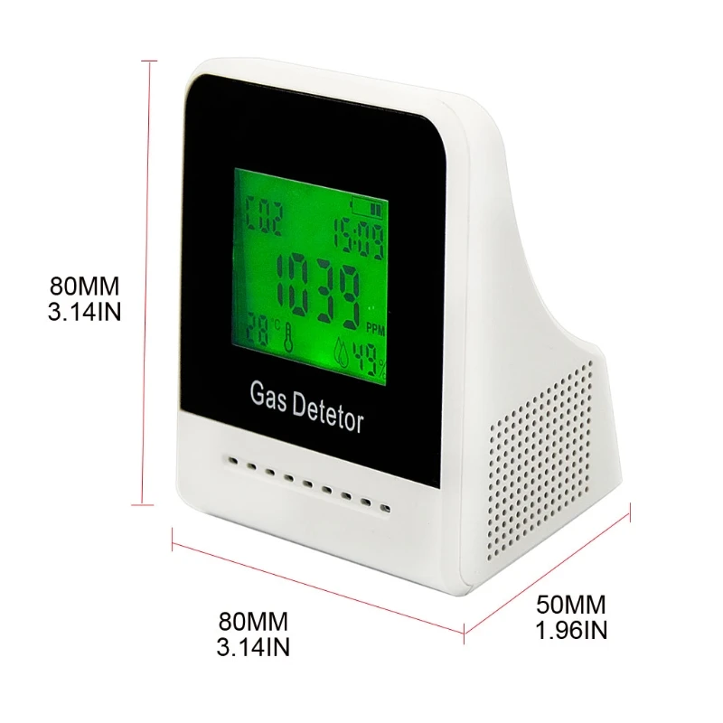 

Carbon Dioxide Monitor with Smart Screen Display Temperature Humidity Air Meter Alarm Function Indoor Air Quality Sensor