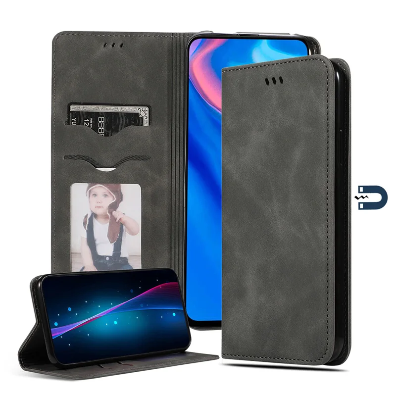 Серый Роскошный чехол-кошелек для Xiaomi Redmi 7A, чехол для Redmi 7, деловая откидная сумка для Xiomi Redmi Note 7 Pro, чехол-книжка из ТПУ, кожаный чехол s - Цвет: Серый