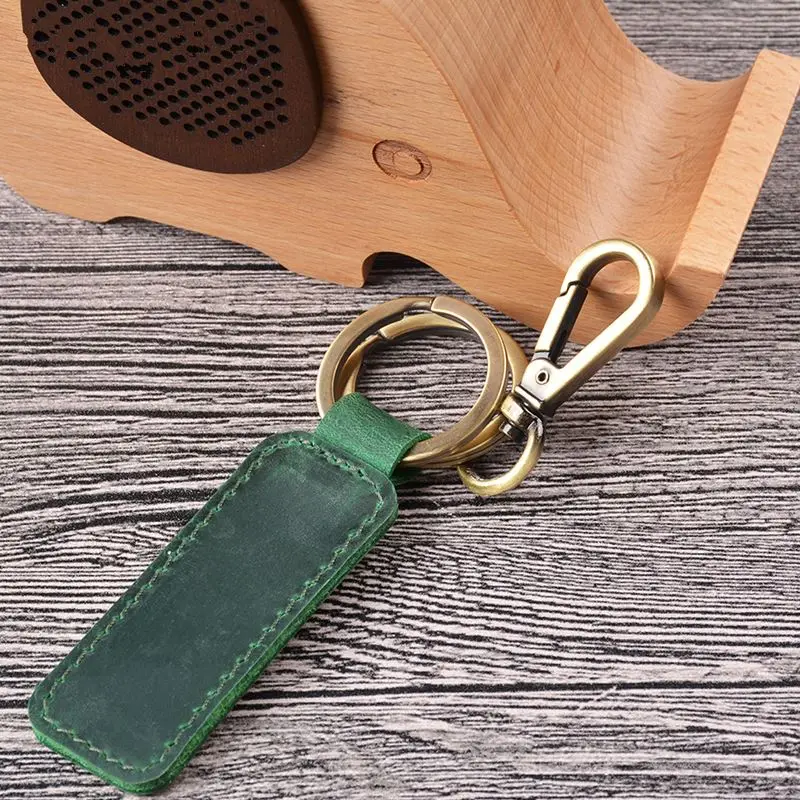 Кожаный карманный брелок для автомобильных ключей Клипса-кольцо женщин и мужчин