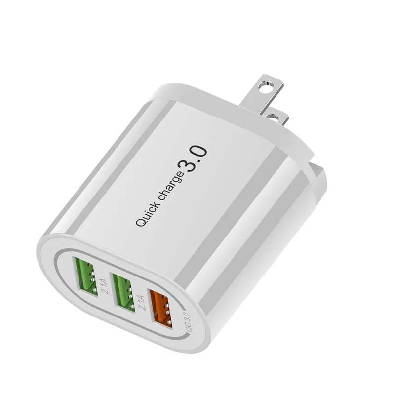 18 Вт Быстрая зарядка 3,0 USB зарядное устройство 3 порта QC3.0 Быстрая зарядка для iPhone 11 11Pro Max samsung S10 huawei P30 настенное зарядное устройство адаптер - Тип штекера: White US Plug