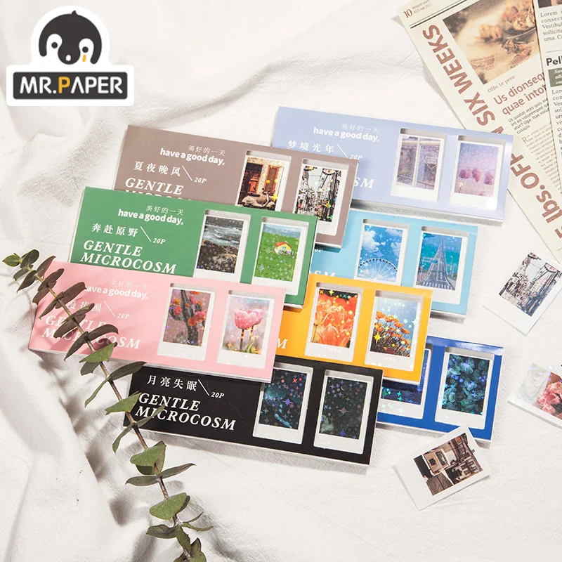 

Mr.Paper 8 дизайн Нежные миниатюрные серии наклеек специальные бумажные этикетки альбом материалы багажные украшения наклейки коллаж