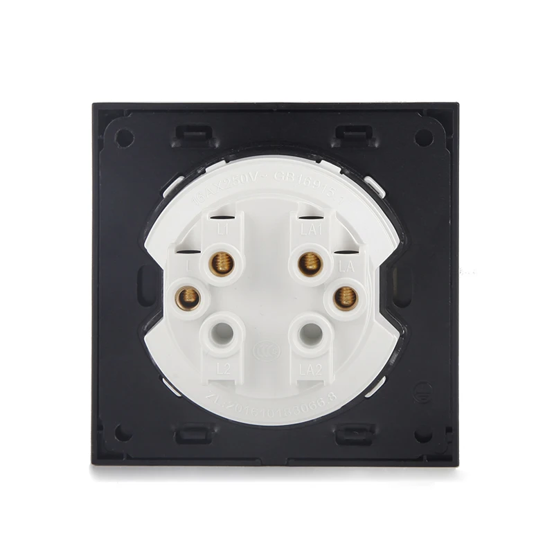 

Avoir Wall Light Switch With LED Indicator Black Tempered Glass Panel ON/OFF Button Switch Lamp Light 86Type