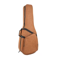 3839 inch guitar bag brown leather water resident backpack built in flannel double shoulder straps padded soft case for guitar