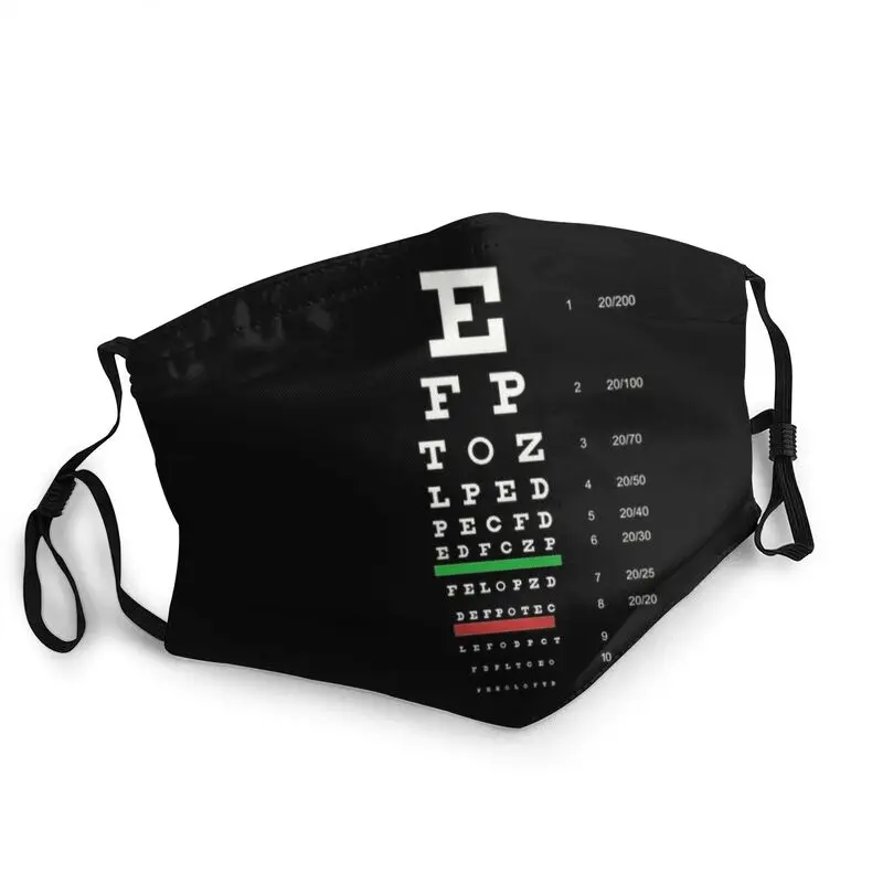 

Eye Chart Mask Washable Unisex Adult Optometrist Optician Mouth Dustproof Face Mask