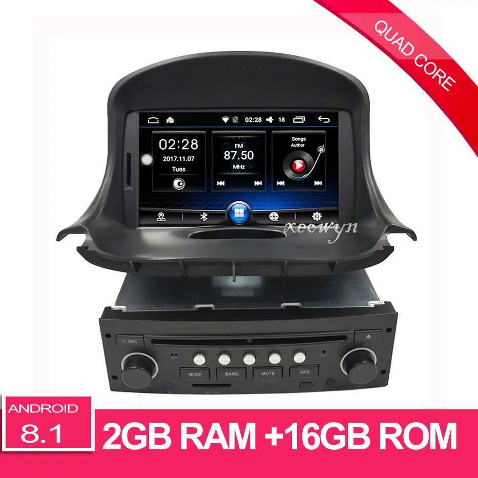Android 8,1 автомобильный DVD Авторадио для peugeot 206 2007- авто радио gps Навигация Аудио видео WiFi 1 ГБ ram