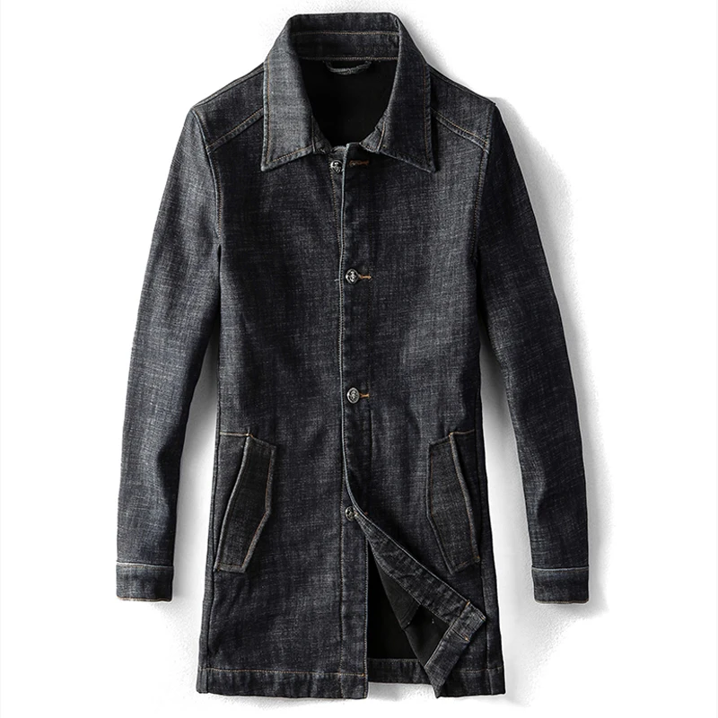 В европейском и американском стиле Дизайнерские мужские джинсовые длинные