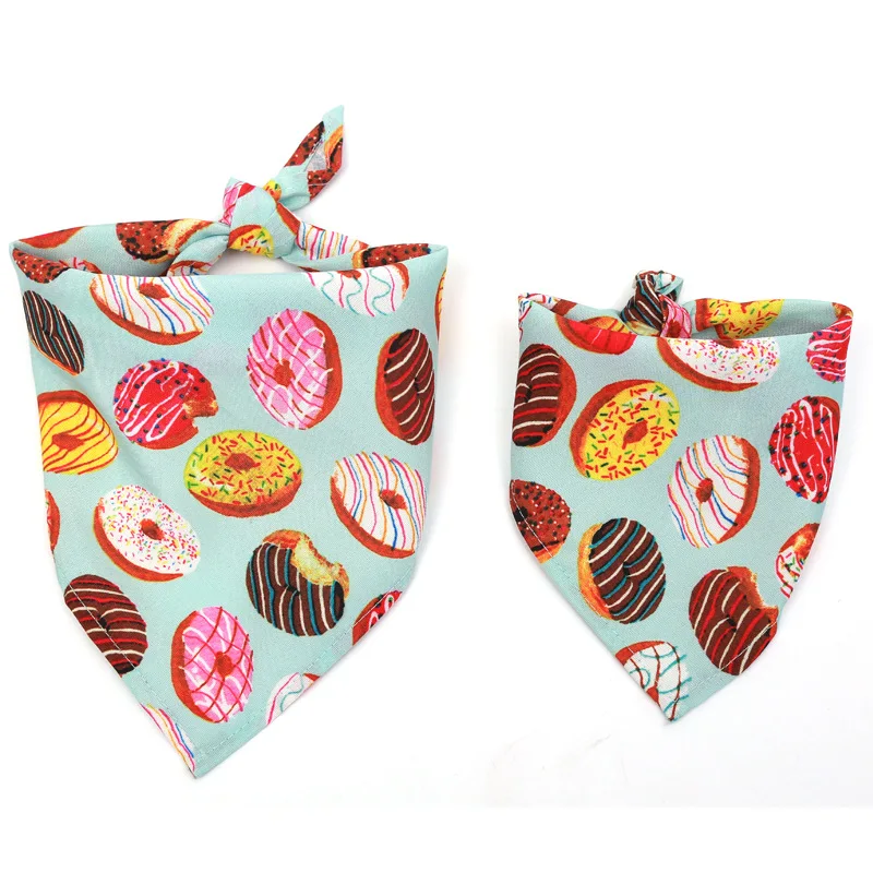 

Dog Bandana Large Doughnut Watermelon Scarfs for Summer Small Medium Dogs Reversible Pet Bandanas Accessories Bibs Kerchief Set