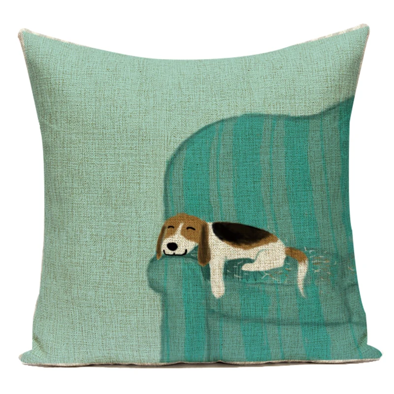 Чехол для диванной подушки LSQDVQ с изображением Бигля 45x45 см