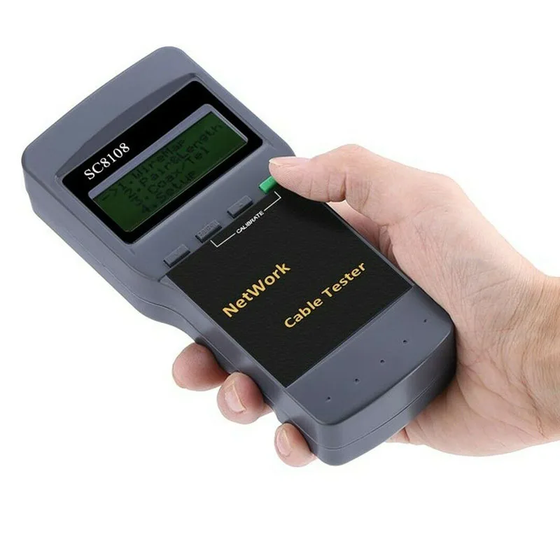 

Professional SC8108 Portable LCD Display Digital Wireless PC Data CAT5 RJ45 LAN Phone Network Cable Tester Meter Length Tester