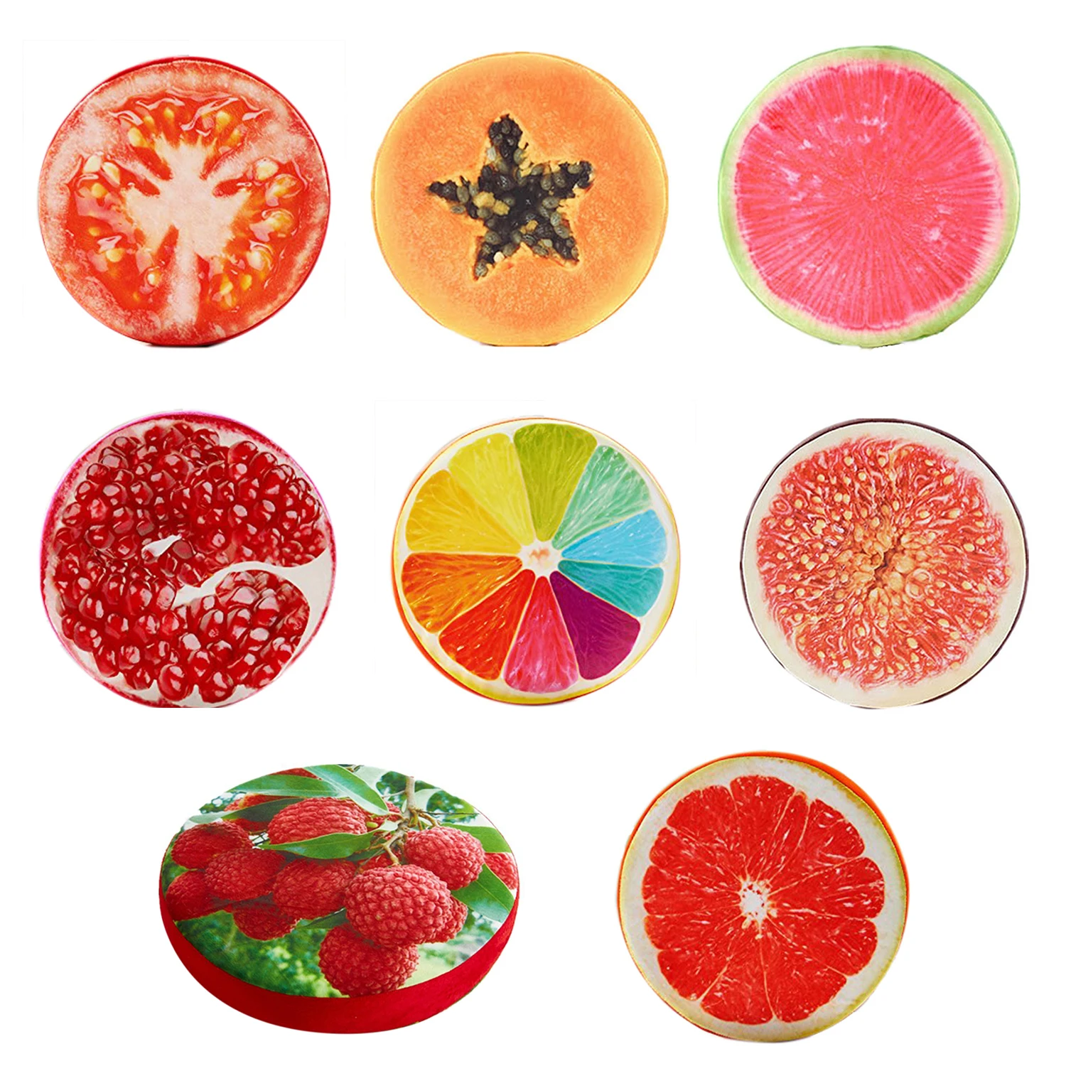 Home Decor Fruit Round Sponge Seat Floor Cushion Indoor/Outdoor Chairpad Colorful Orange | Дом и сад