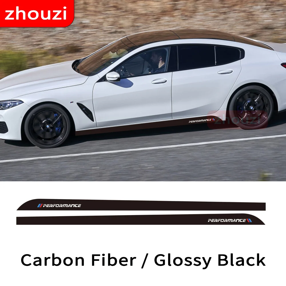 

2 Pcs M Performance Car Door Side Stripes Skirt Sticker Body Vinyl Decal For BMW 8 Series M8 Gran Coupe G14 G15 G16 F91 F92