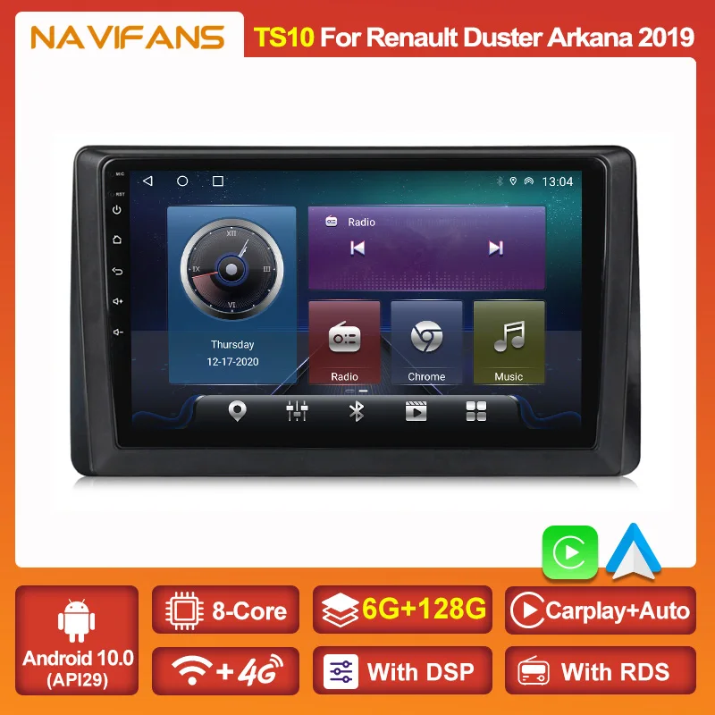 Автомобильный мультимедийный плеер 6 ГБ ОЗУ 128 Гб ПЗУ Android11 для Renault Duster Arkana 2019