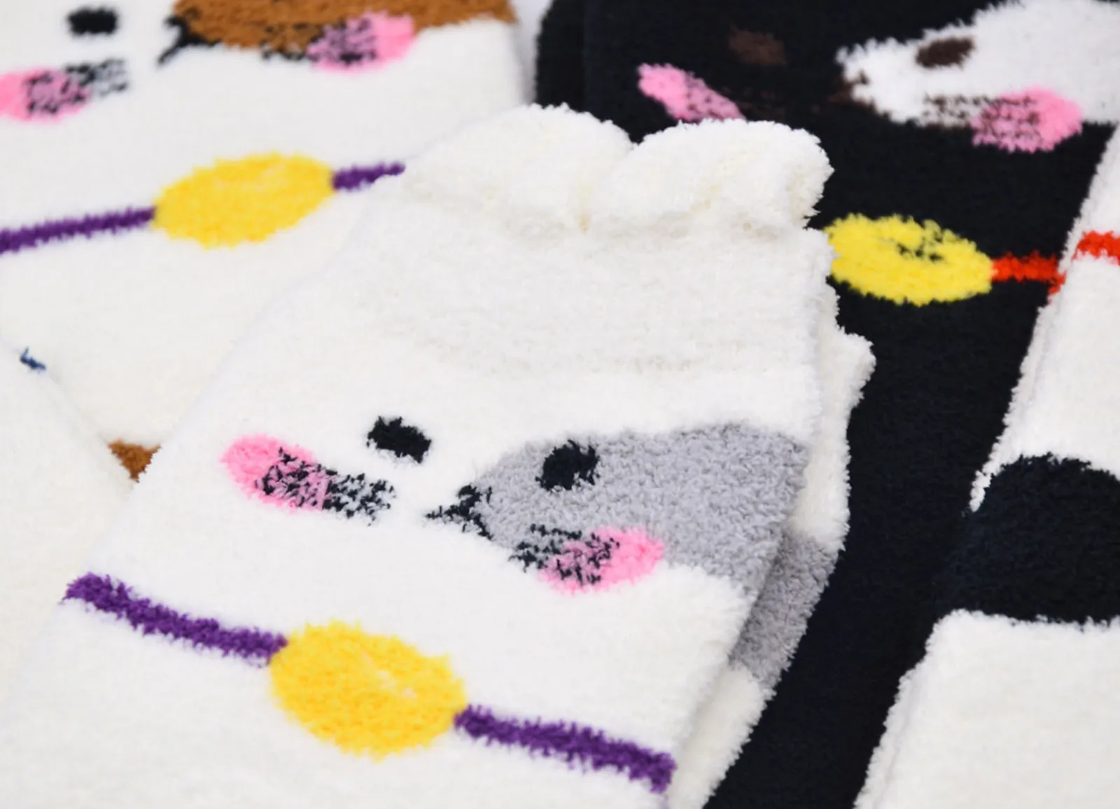 

Women Socks Coral fleece Print Thicker Anti-slip Floor Socks Carpet funny cartoon sock ladies and woman's striped cotton socks