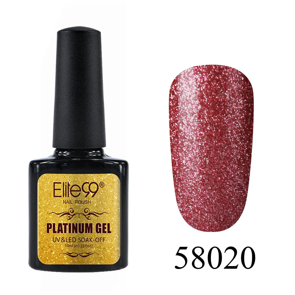 58020 Elite99 10 мл Блестящий УФ-гель для ногтей Platinum Soak Off Nail Art Маникюр гели для ногтей гибридные Лаки гель лак для ногтей набор - Цвет: 58020