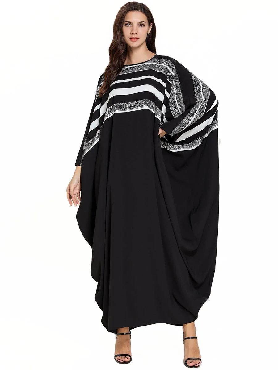 2019 мусульманские Удобные Модные Большие размеры женские черные полосатые с
