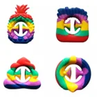 Радужные защелки антистресс простой snapperz антистрессовый снятие стресса сенсорный палец ручка антистрес фиджет силиконовый snapperz захват