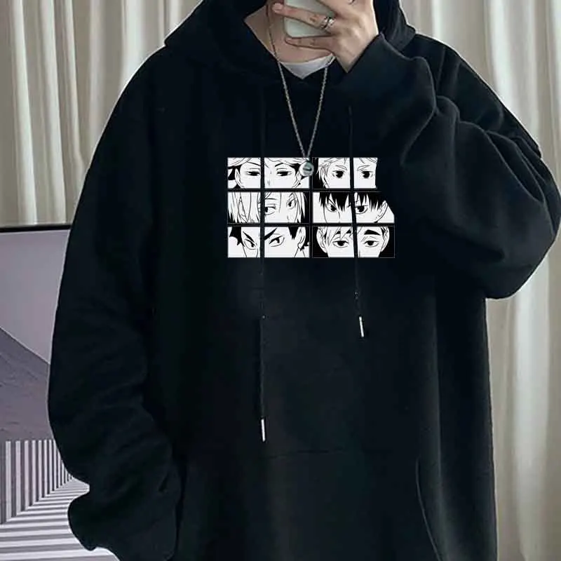 

Толстовка Мужская/Женская спортивная с длинным рукавом, свободная повседневная Уличная Толстовка в стиле хип-хоп, с мультяшным аниме, Харад...