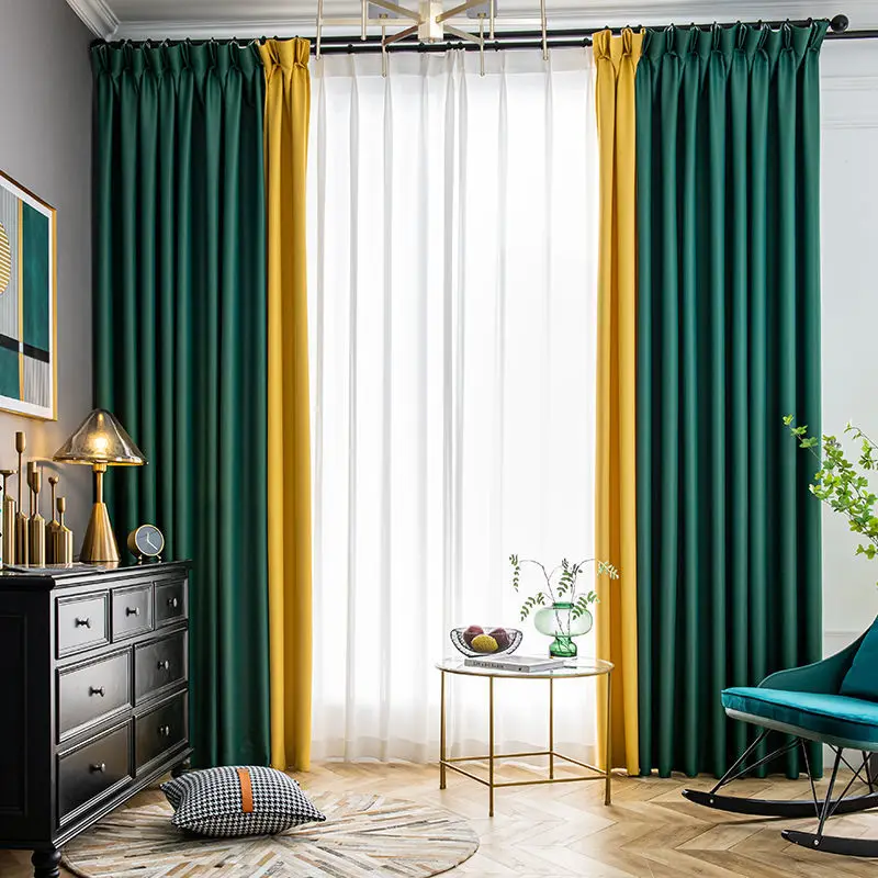 

Shading Thick Heat Insulation Soundproof For Bedroom Living Room Custom Stitching Finished Window Curtains