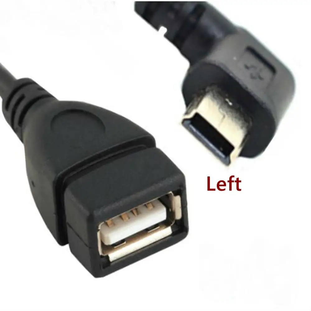Адаптер otg с Mini USB на 2 0 25 см 5-контактный хост-кабель OTG углом 90 градусов для HTC Samsung