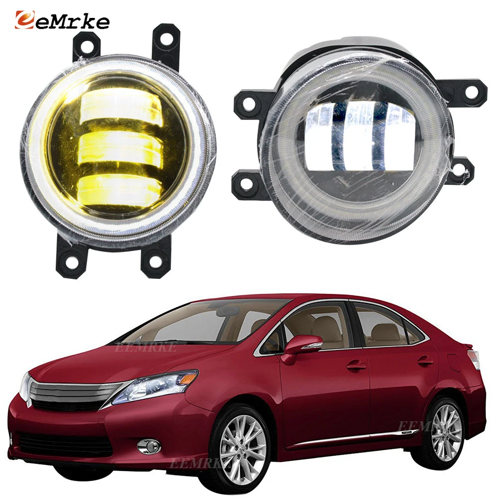 

2x Car Accessories Fog Lights Assembly Cut-Lens Led Angel Eye DRL Daytime Running Light for Lexus HS 250h 2009 2010 2011 2012