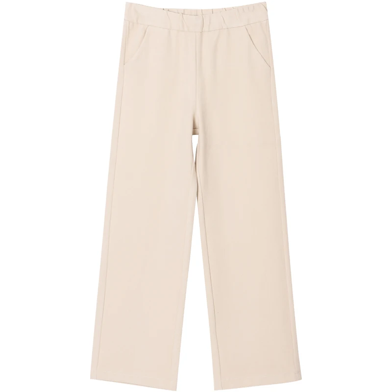 

ZSRS broad legged women fall and Winter 2020 New Style of Slacky Waist Loose beige Drop sensed Wool Straight Trousers high waist