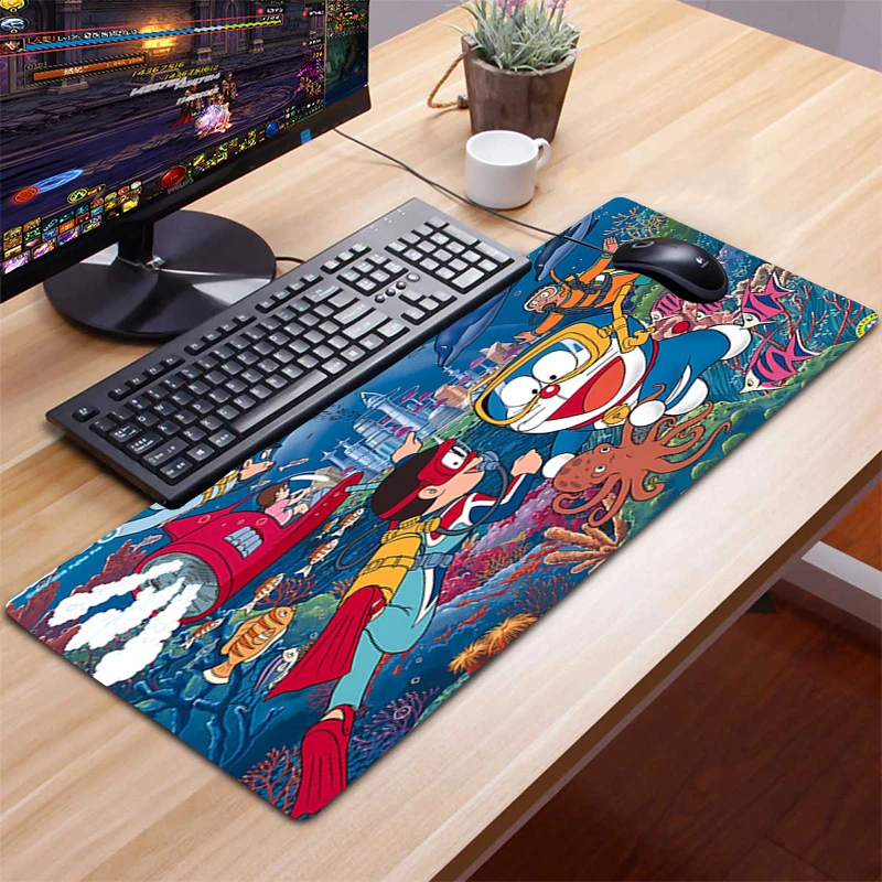 

Doraemon Mouse Pad Mat Computer Big Mousepad 90x40cm Natural Rubber XXL Mouse pad gamer desk mat Computer Gamer keyboard Mouse