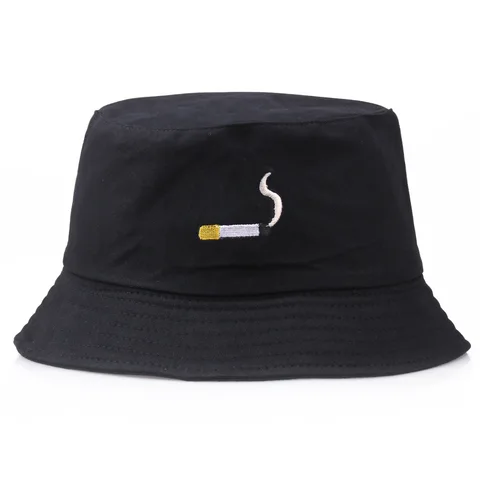 Панама Складная унисекс с вышивкой для сигарет, пляжная шляпа от солнца, уличный головной убор для рыбалки, уличная Кепка для мужчин и женщин, 2024