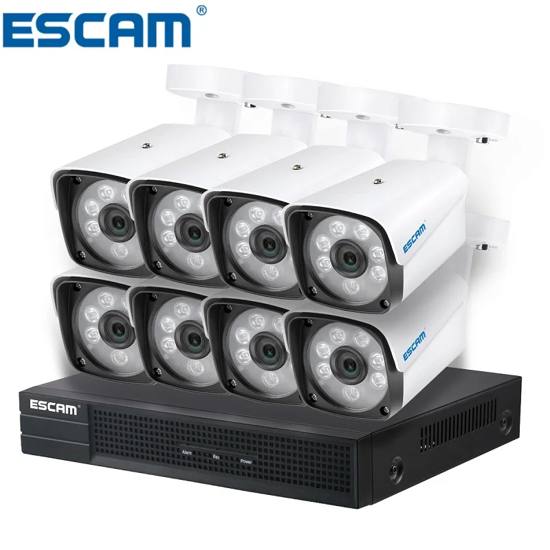 ESCAM PNK002 HD 1080P 8CH POE NVR система безопасности камеры ИК светодиодный ip-камера