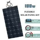 Комплект панелей солнечных батарей для фургона 100 Вт 12 В, гибкая китайская солнечная панель с солнечным контроллером 10 А