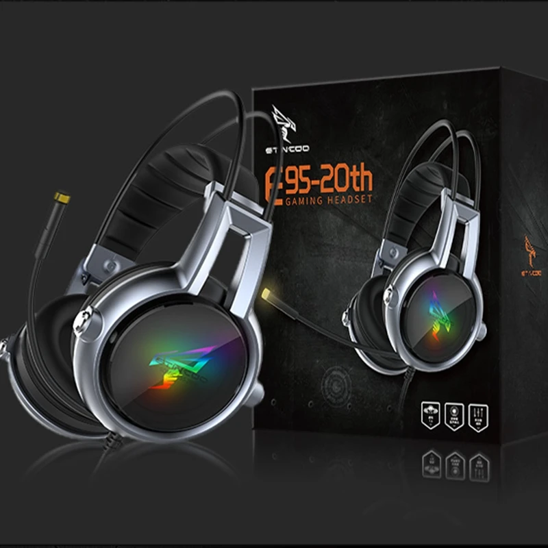 наушники беспроводные блютуз Новинка somic E95 20TH USB Игровые Virtual 7 1 стерео RGB