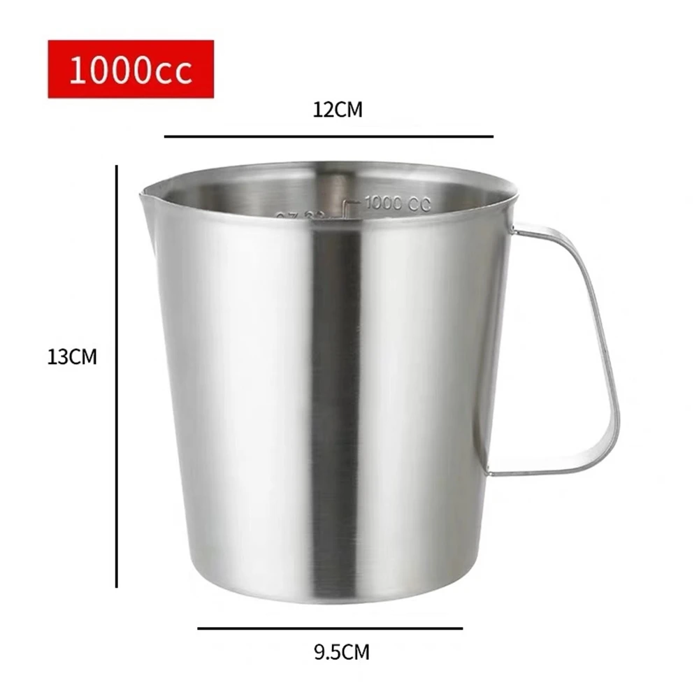 

1000 мл, мерный стакан, кухонные весы, Мензурка, санитарная Нержавеющая сталь SUS304, для выпечки, домашнего пивоварения