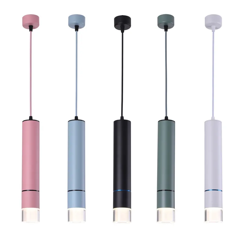 Современный цилиндрический светодиодный подвесной светильник с регулируемой