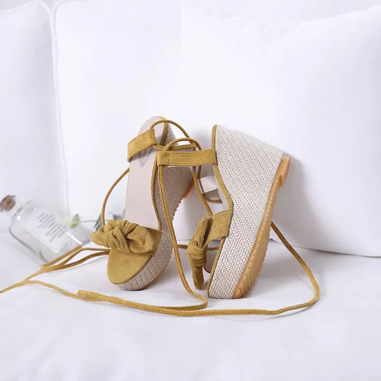 

Beige Heeled Sandals Velvet Shoes 2021 Women's Open Toe Muffins shoe Espadrilles Platform Clogs Wedge Black Lace Up Suede New Pe