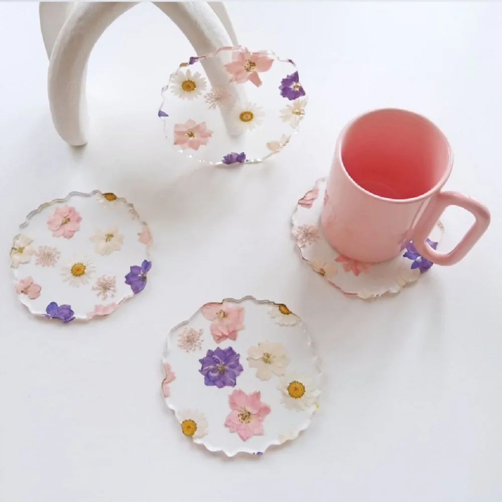 

Resin coaster glasses - set of 3 / bundle Summer Flowers Diamond | Dried flowers | Wedding decoration flower bouquet