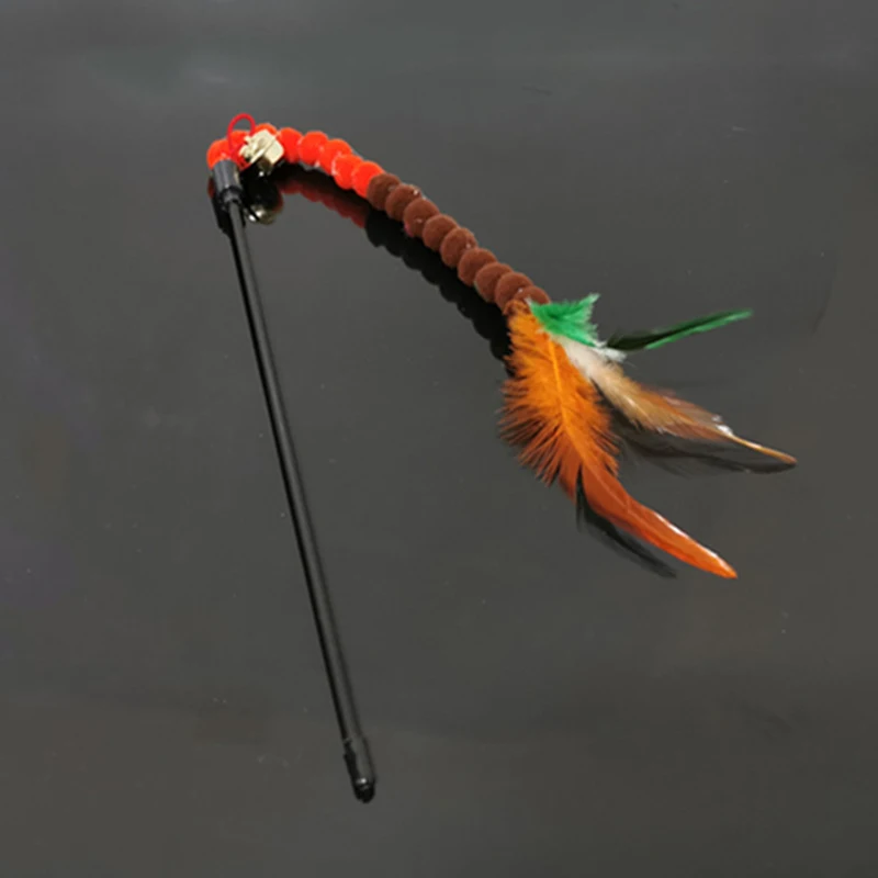 

Funny Colorful Ball Interactive Toys Throwing Toys Cat Teasing Stick Cat Toys Bell Teaser Feather Amuse Pet Cat Supplies