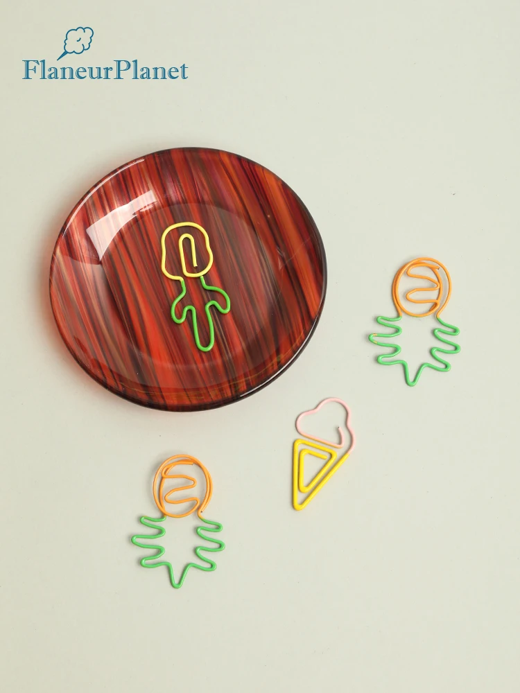 

FlaneurPlanet Monogram Circle Stationary Organizer Trinket Tray Home Decor Desk Storage Accessories