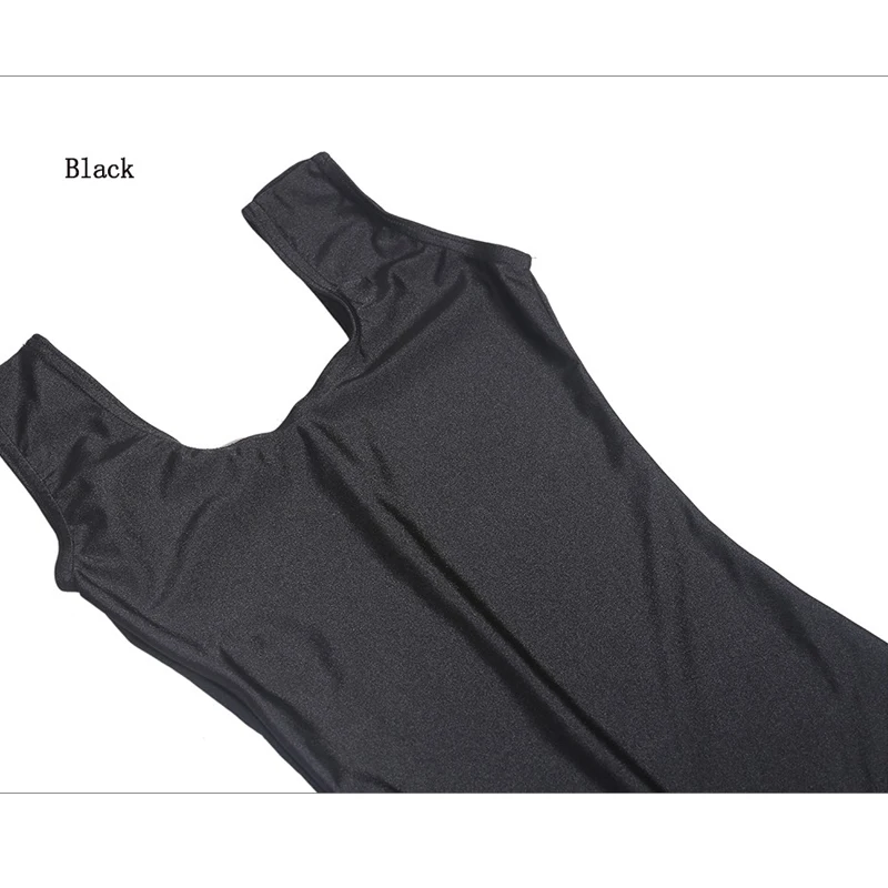 Цельный черный костюм на бретелях мужской из лайкры балетный без рукавов