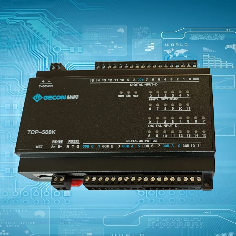 

12-канальное реле выводит 16-ходовой коммутационный вход на Ethernet RJ45 Modbus TCP контроллер