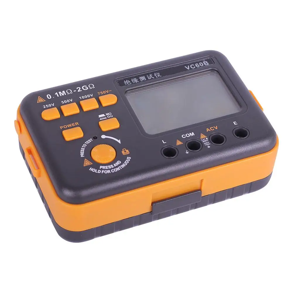 VC60B тестер сопротивления MegOhmmeter цифровой измеритель изоляции Megger 750V |